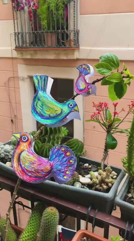 Bird Coloring Page for kids, home decor, printable pdf pattern